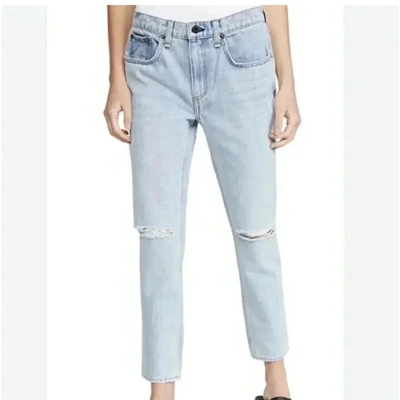 ASKK NY‎ | Distressed Light Wash Carrot Jeans | 100% Cotton - Size 27 - Picture 1 of 11